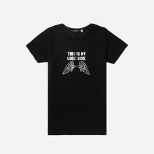 Load image into Gallery viewer, GTW Urban Girls Teens&#39; This Is My Good Side Statement Tee in Black
