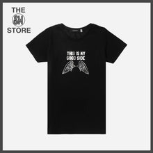 Load image into Gallery viewer, GTW Urban Girls Teens&#39; This Is My Good Side Statement Tee in Black
