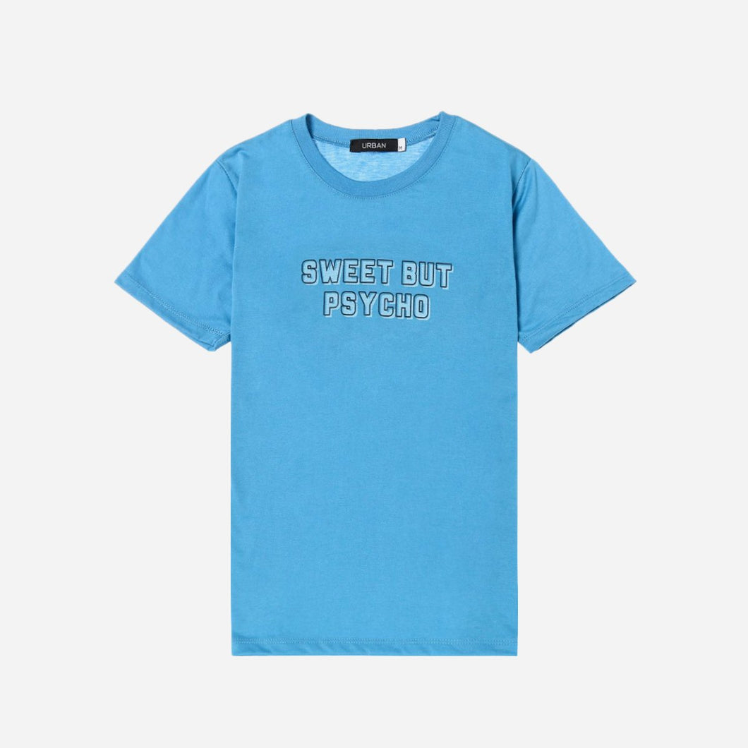 GTW Urban Girls Teens' Sweet but Psycho Statement Tee in Blue