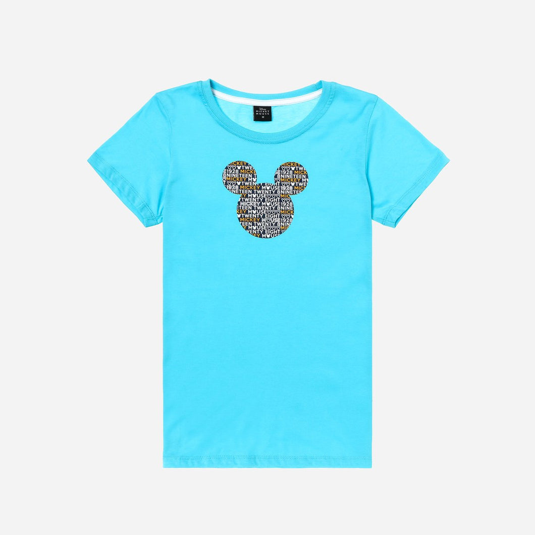 Disney Girls Teens' 1928 Mickey Mouse Graphic Tee in Aqua Blue