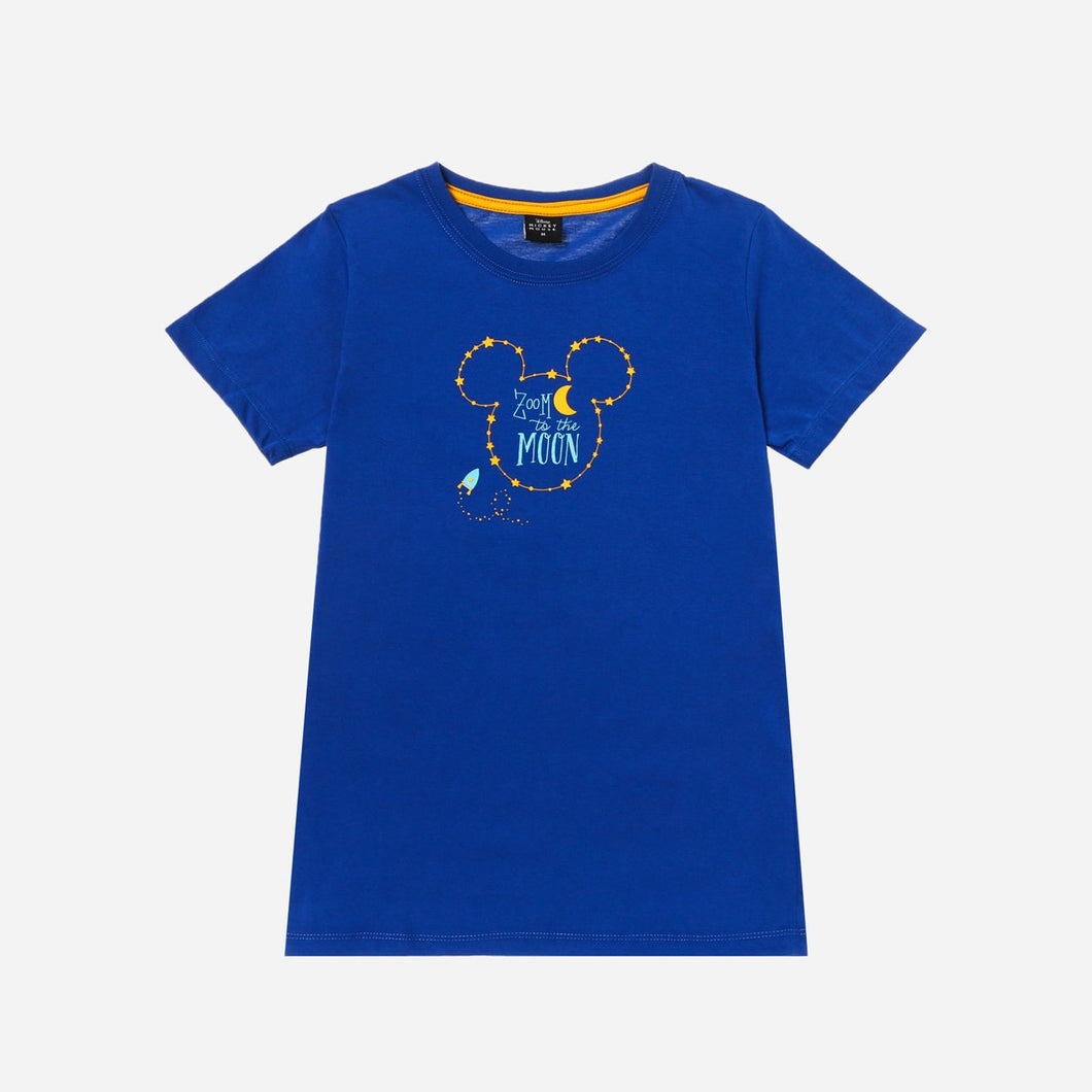 Disney Girls Teens' Zoom to the Moon Mickey Mouse Statement Tee in Blue