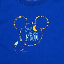 Load image into Gallery viewer, Disney Girls Teens&#39; Zoom to the Moon Mickey Mouse Statement Tee in Blue
