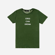 Load image into Gallery viewer, GTW Urban Girls Teens&#39; Girls Can Dream Statement Tee in Forest Green
