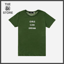 Load image into Gallery viewer, GTW Urban Girls Teens&#39; Girls Can Dream Statement Tee in Forest Green
