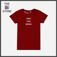 Load image into Gallery viewer, GTW Urban Girls Teens&#39; Girls Can Dream Statement Tee in Maroon
