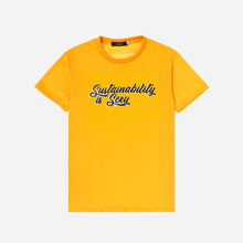 Load image into Gallery viewer, GTW Urban Girls Teens&#39; Sustainability is Sexy Statement Tee in Mustard
