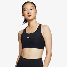 Load image into Gallery viewer, Nike Ladies&#39; Medium-Support 1-Piece Pad Swoosh Sports Bra in Black
