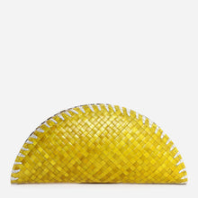 Load image into Gallery viewer, Tropiko by Kultura Ladies&#39; Woven Half Moon Clutch in Yellow
