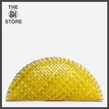 Load image into Gallery viewer, Tropiko by Kultura Ladies&#39; Woven Half Moon Clutch in Yellow
