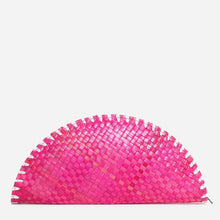 Load image into Gallery viewer, Tropiko by Kultura Ladies&#39; Woven Half Moon Clutch in Pink
