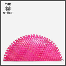 Load image into Gallery viewer, Tropiko by Kultura Ladies&#39; Woven Half Moon Clutch in Pink
