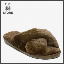 Load image into Gallery viewer, Cozzy Ladies&#39; Fria X-Band Bedroom Slippers in Olive
