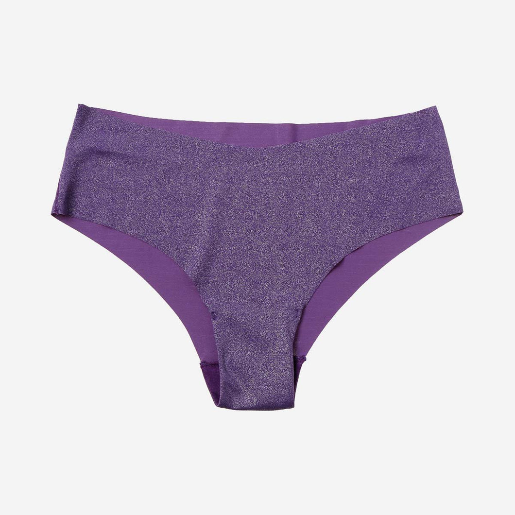 Gigi Amore Ladies' Seamless Glitter V-Shape Panty in Purple