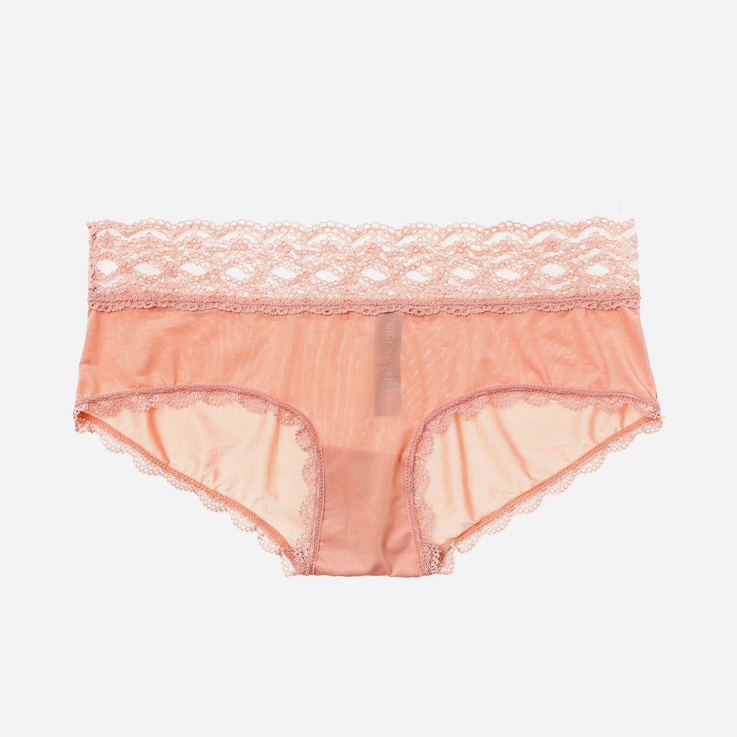 Gigi Amore Ladies' Cotton Lace Bikini Panty in Old Rose