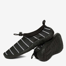 Load image into Gallery viewer, Kicks Ladies&#39; Lerici Striped Knit Aqua Shoes in White and Black
