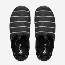 Load image into Gallery viewer, Kicks Ladies&#39; Lerici Striped Knit Aqua Shoes in White and Black
