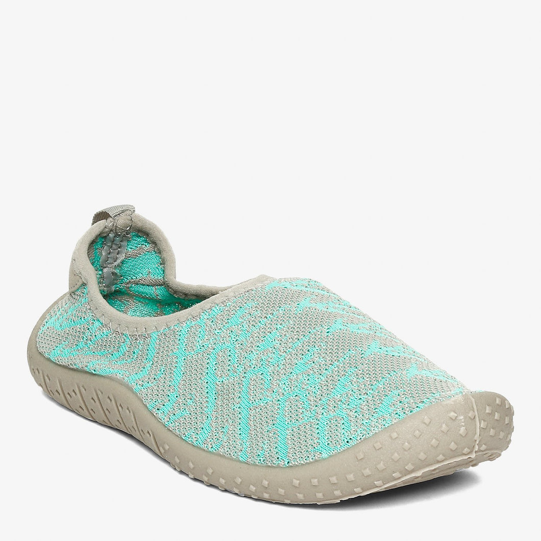 Kicks Ladies' Aruba Patterned Knit Aqua Shoes in Gray and Mint