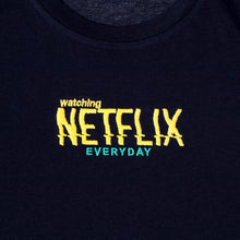 Load image into Gallery viewer, Tee Culture Boys Teens&#39; Watching Netflix Everyday Statement Tee in Navy Blue
