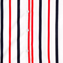 Load image into Gallery viewer, Smyth Boys Teens&#39; Button-Down Collar Striped Shirt in Navy Blue
