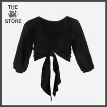 Load image into Gallery viewer, Coco Cabana Ladies&#39; Tie-Hem Crop Top in Black
