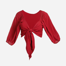 Load image into Gallery viewer, Coco Cabana Ladies&#39; Tie-Hem Crop Top in Maroon
