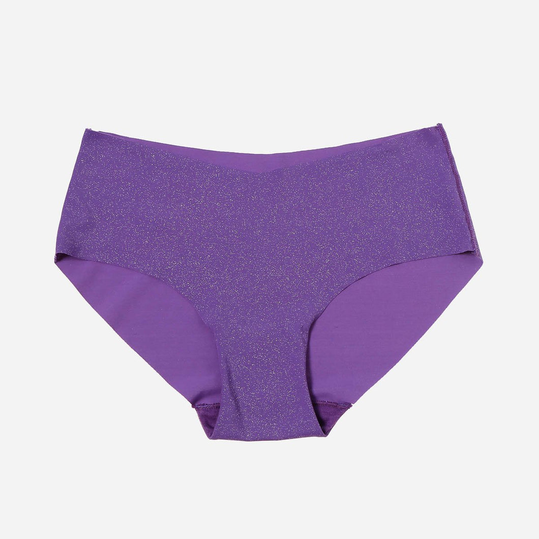 Gigi Amore Ladies' Seamless Glitter Hipster Panty in Purple