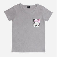 Load image into Gallery viewer, Disney Mickey Mouse Sleepwear Ladies&#39; Minnie Pocket Tee and Shorts Set in Gray
