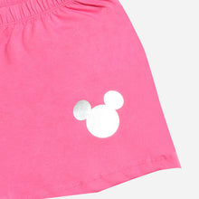 Load image into Gallery viewer, Disney Mickey Mouse Sleepwear Ladies&#39; Mickey Milk Tea Tee and Shorts Set in Dark Pink
