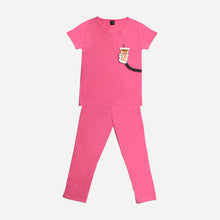 Load image into Gallery viewer, Disney Mickey Mouse Ladies&#39; Mickey Milk Tea Pajama Set in Dark Pink
