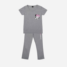 Load image into Gallery viewer, Disney Mickey Mouse Ladies&#39; Minnie Tee and Pajama Pants Set in Gray
