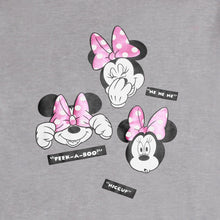 Load image into Gallery viewer, Disney Mickey Mouse Ladies&#39; Minnie Peek-a-Boo Tee and Shorts Set in Gray
