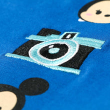 Load image into Gallery viewer, Disney Tsum Tsum Girls Teens&#39; Mickey and Minnie Camera Graphic Tee in Blue
