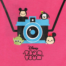 Load image into Gallery viewer, Disney Tsum Tsum Girls Teens&#39; Tsum Tsum Camera with Strap Graphic Tee in Pink
