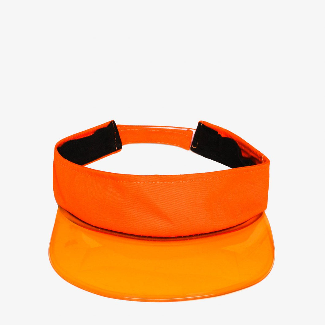 SM Accessories Ladies' Neon Clear Brim Visor in Orange