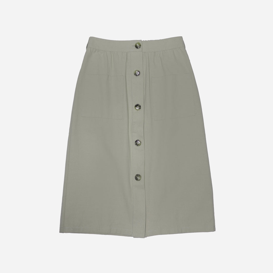 SM Woman Buttoned Skirt in Olive