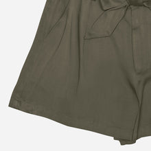 Load image into Gallery viewer, SM Woman Bow Tie Waist Sash Shorts in Olive Green
