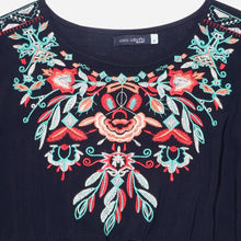 Load image into Gallery viewer, Coco Cabana Ladies&#39; Floral Embroidered Tunic Dress in Black
