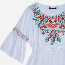 Load image into Gallery viewer, Coco Cabana Ladies&#39; Floral Embroidered Tunic Dress in White
