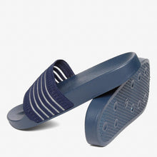 Load image into Gallery viewer, Trusole Ladies&#39; Hannah Striped Slides in Midnight Blue
