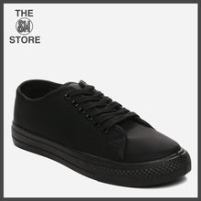 Load image into Gallery viewer, Kicks Ladies&#39; Tone on Tone Lace-Up Sneakers in Black
