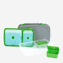 Load image into Gallery viewer, Cool Bento Lunch Box and Lunch Bag with Removable Ice Pack Set - Gray
