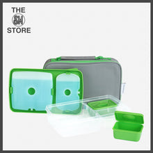 Load image into Gallery viewer, Cool Bento Lunch Box and Lunch Bag with Removable Ice Pack Set - Gray
