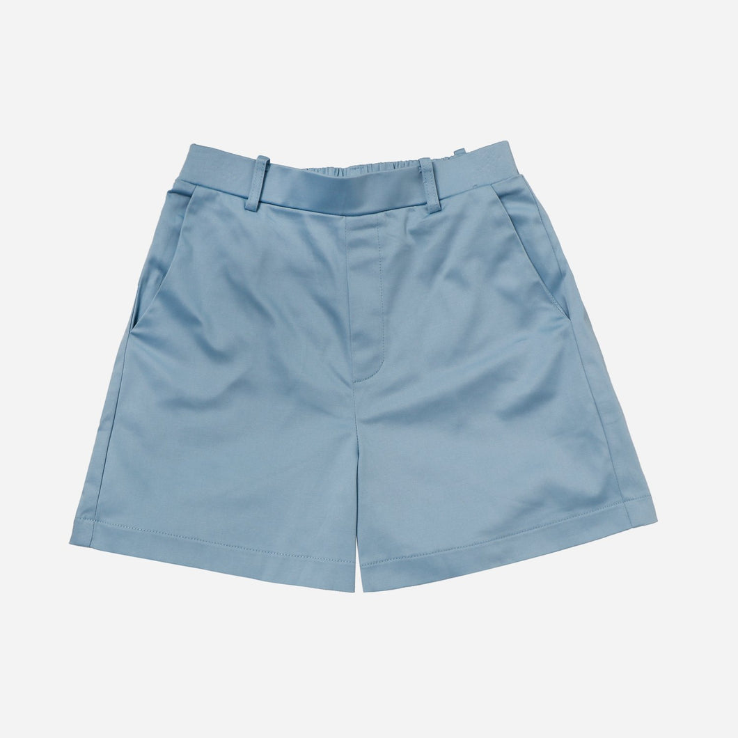 SM Woman High Waist Twill Shorts in Light Blue