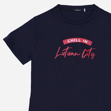 Load image into Gallery viewer, GTW Urban Girls Teens&#39; Lutuan City Statement Tee in Navy Blue
