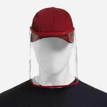 Load image into Gallery viewer, SM Accessories Men&#39;s Twill Baseball Cap with Face Shield - Maroon
