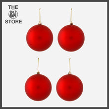 Load image into Gallery viewer, Great Home 4-Pack Matte Christmas Balls 100mm - Red
