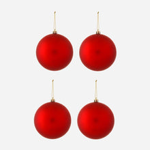 Load image into Gallery viewer, Great Home 4-Pack Matte Christmas Balls 100mm - Red
