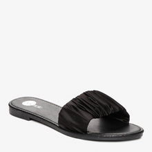 Load image into Gallery viewer, Solemate Ladies&#39; Yafa Ruched Band Sandals in Black
