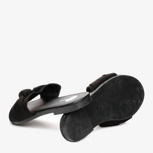 Load image into Gallery viewer, Solemate Ladies&#39; Word Bow Sandals in Black
