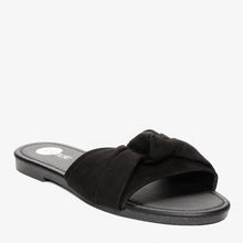 Load image into Gallery viewer, Solemate Ladies&#39; Word Bow Sandals in Black
